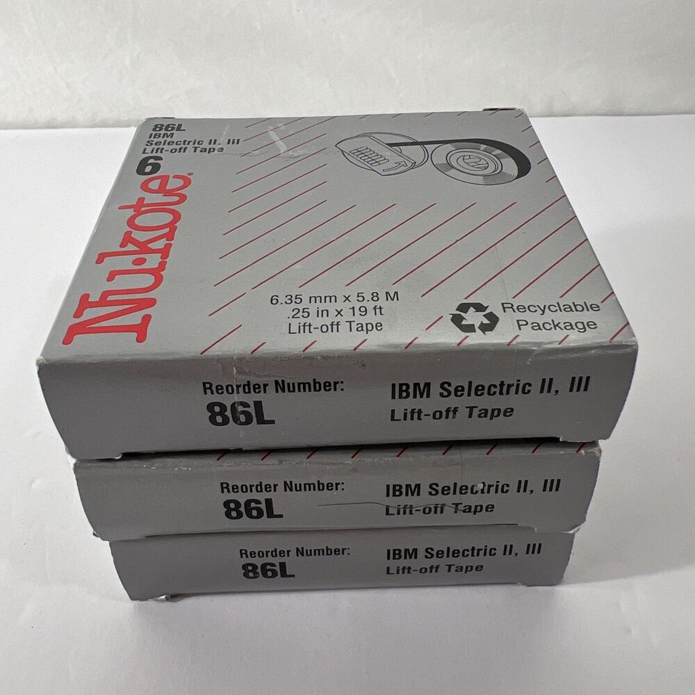 Nukote 6 - Nu.kote - Nu-kote - IBM Selectric II III Lift Off Tape - Lot 3 - 86L